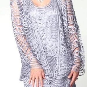 Soulmates Silk and Beaded 3 Piece M Dress Set Wedding Guest/Mother of Bride
